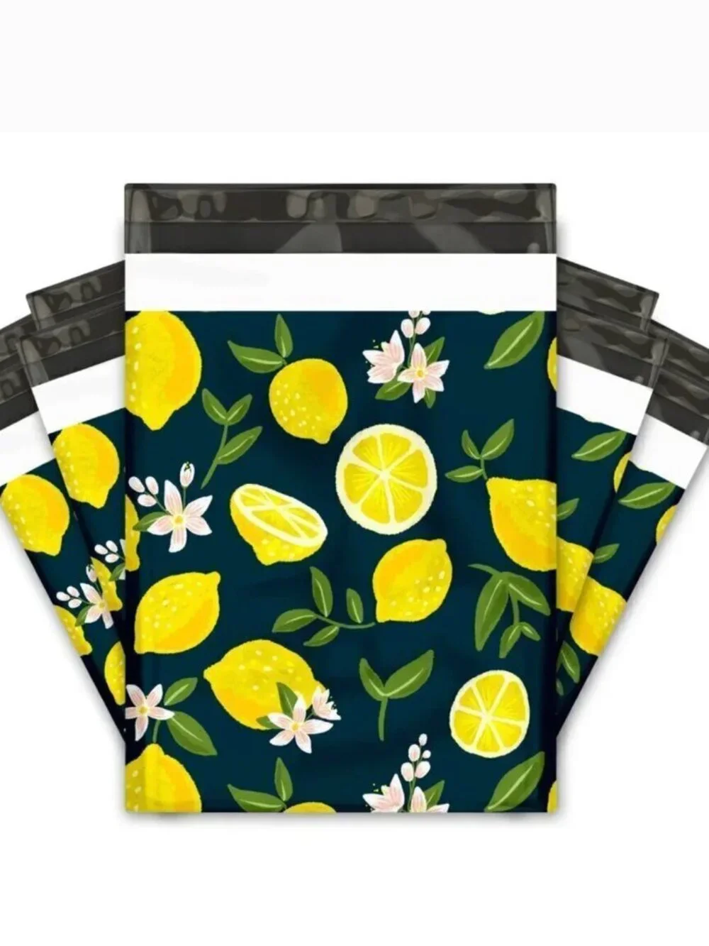20 Pack 10x13 Lemon Poly Mailers | 10 Floral Lemon + 10 Lemonade Print